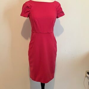 Banana Republic fitted, short sleeve, rose colored, tailored, fully lined dress.